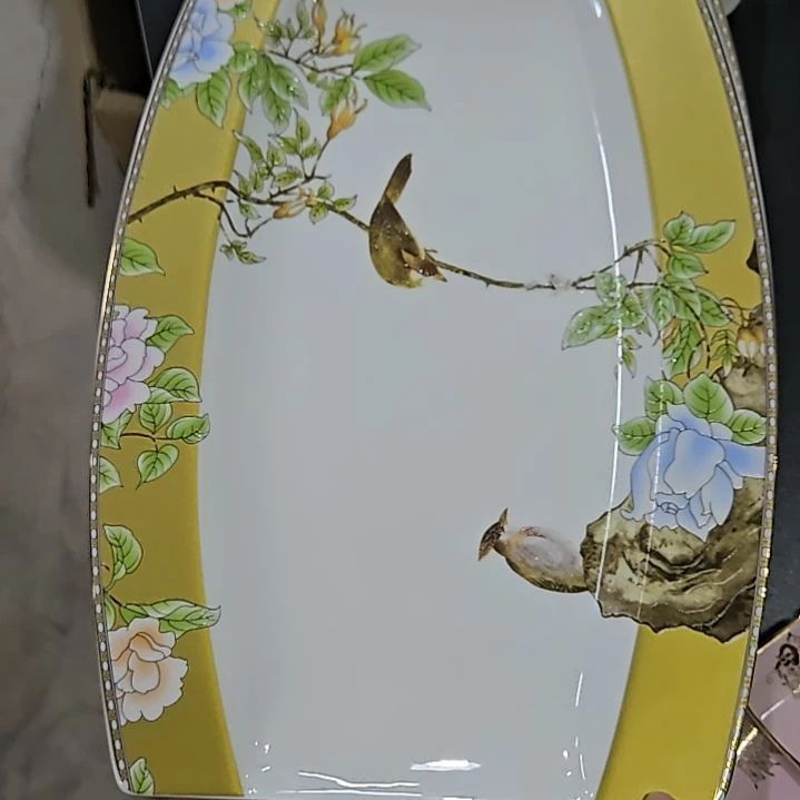 瓷片微瑕琴瑟和鸣鱼盘一个6666