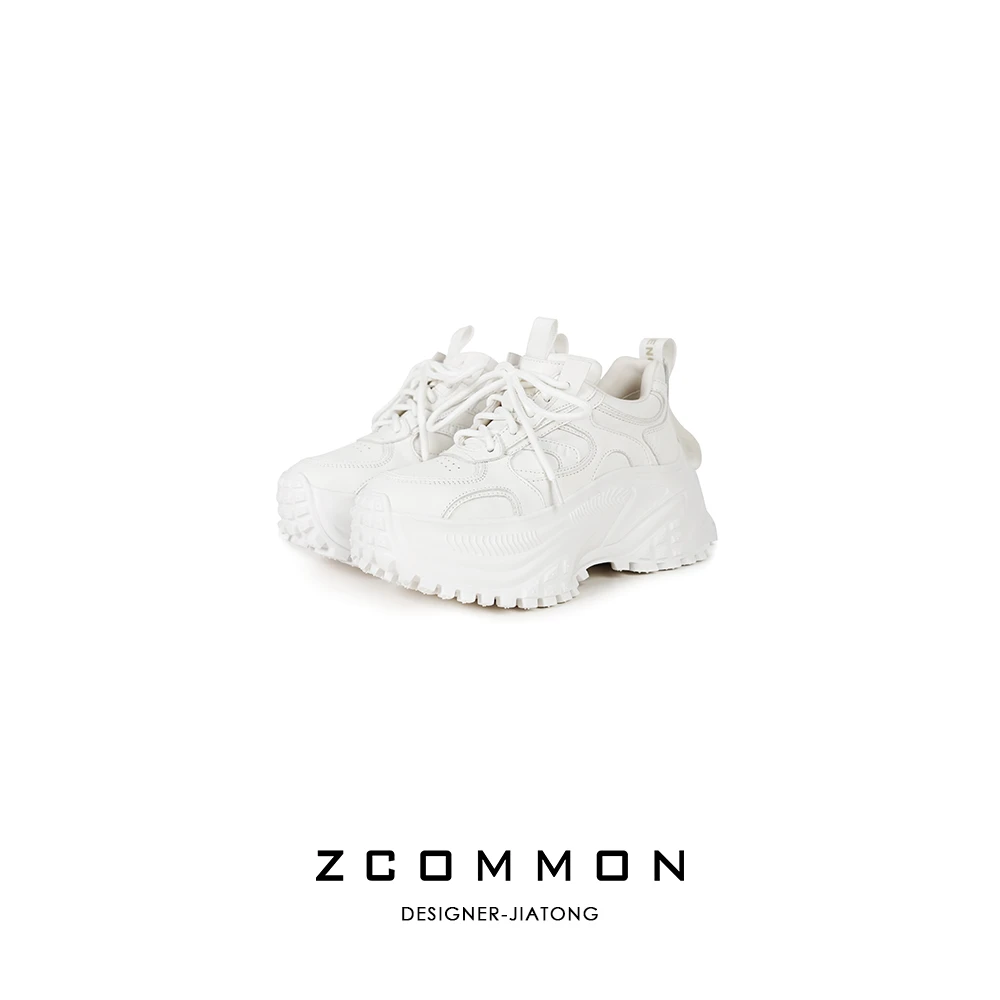 Z common春夏季简约休闲运动感百搭白色厚底增高老爹鞋 2511127