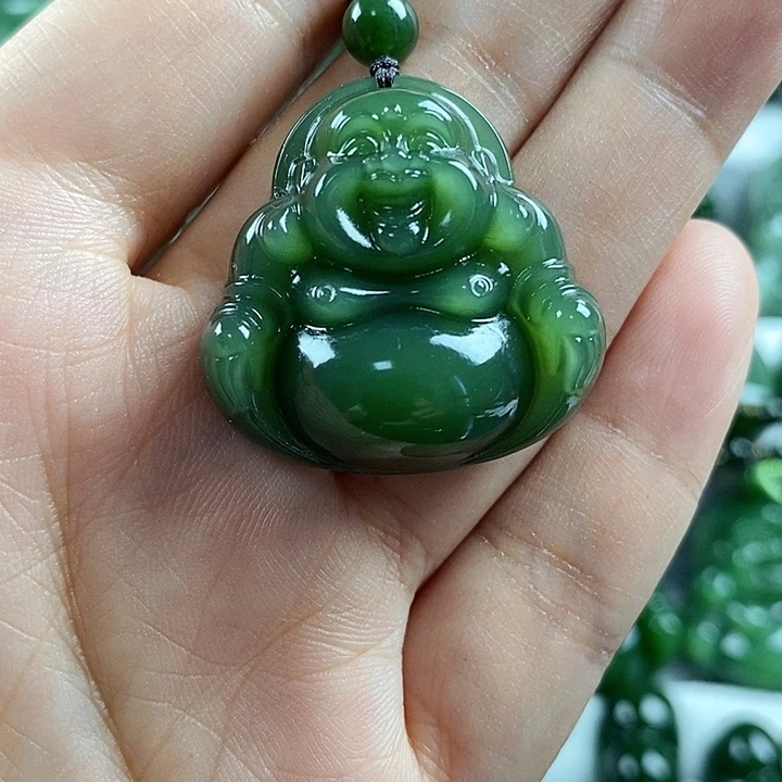 吊坠(不含链)未镶嵌和田玉（碧玉）30mm