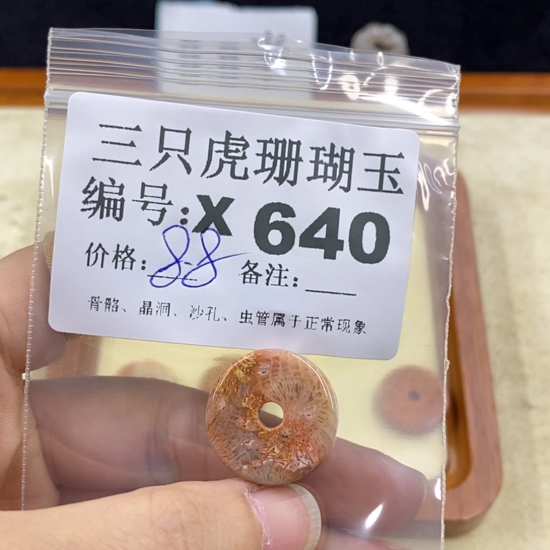 硅化珊瑚（珊瑚玉）1未镶嵌心****夜