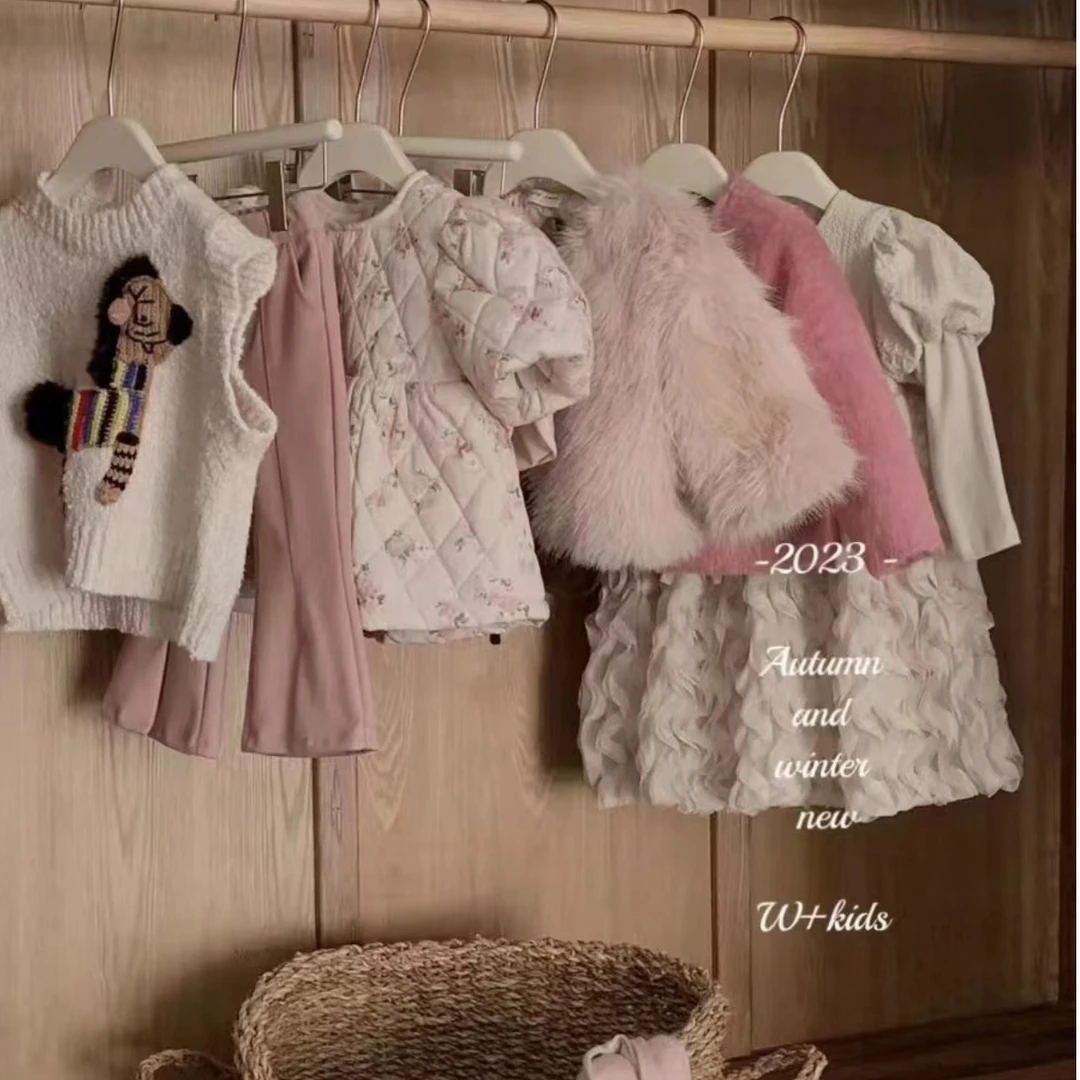 【D001-200】童装女童2024年公主裙小童洋气吊带连衣裙棉衣外套