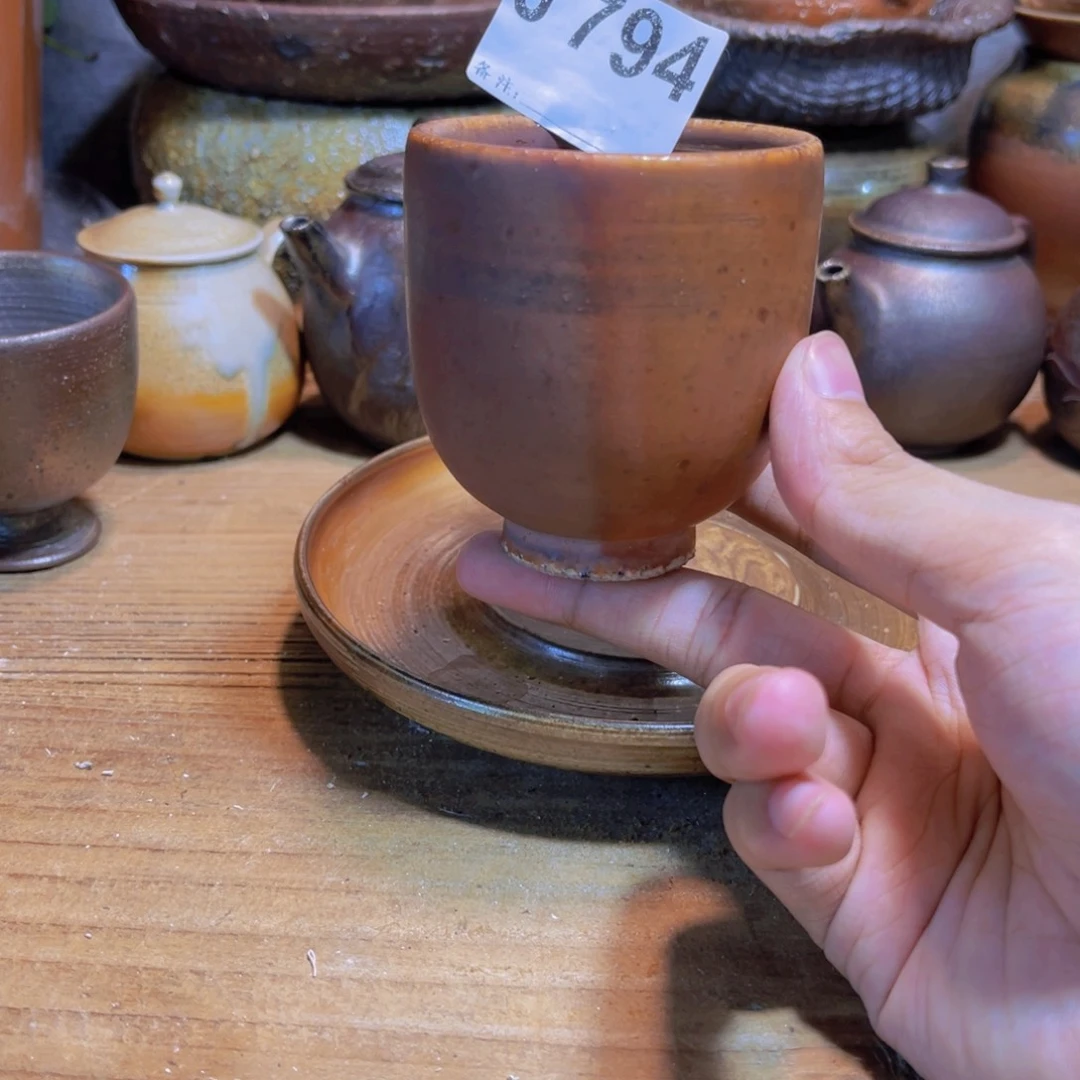 纯手工制作工艺（柴烧）裸烧纯手工制作柴烧杯794