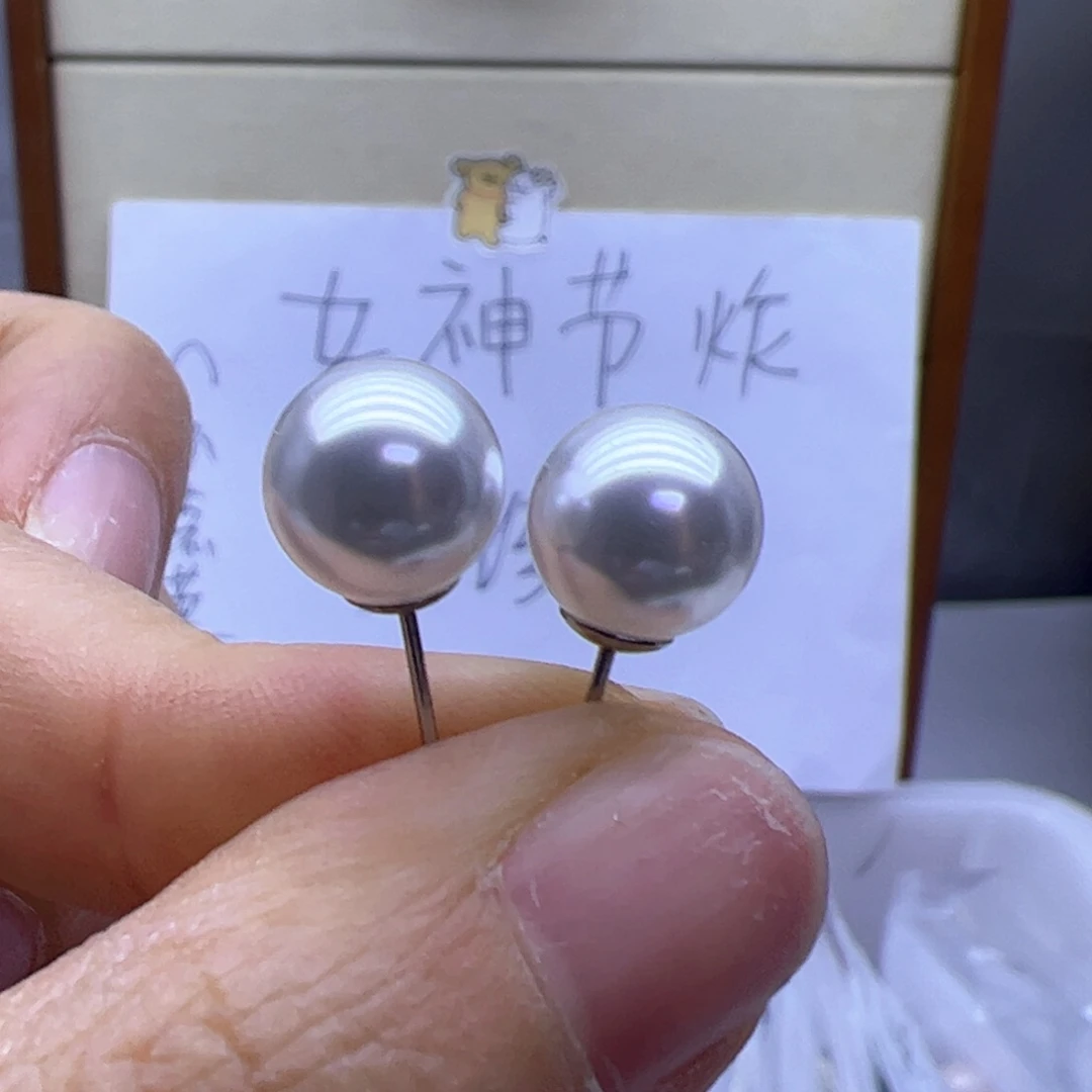 淡水珍珠耳饰银S925镶嵌