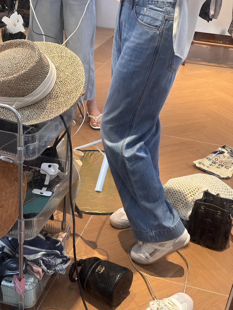 “自洽且平静”水洗显瘦显高直筒阔腿牛仔裤-618-K