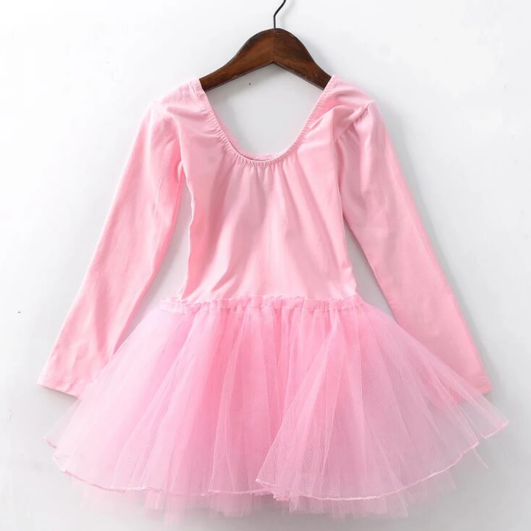 长袖 蓬蓬纱裙 儿童 舞蹈服