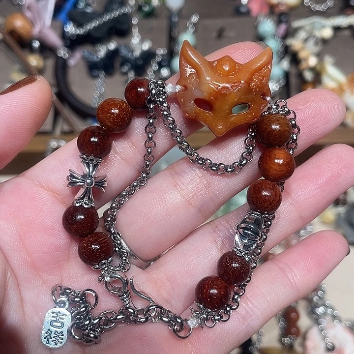 蛇纹石玉合金颈饰