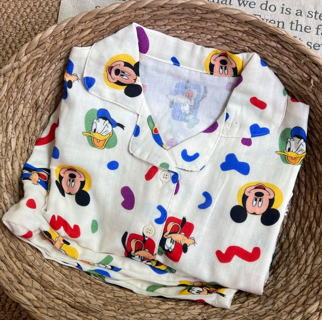 儿童夏季睡衣a类薄款短袖长裤套装男童女童双层纱纯棉宝宝空调服