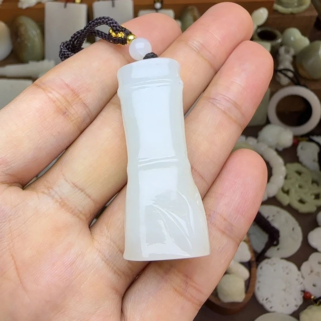未镶嵌和田玉挂件竹节