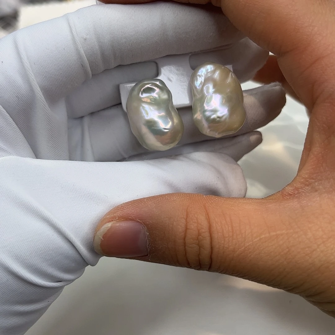 淡水珍珠耳饰银S925镶嵌