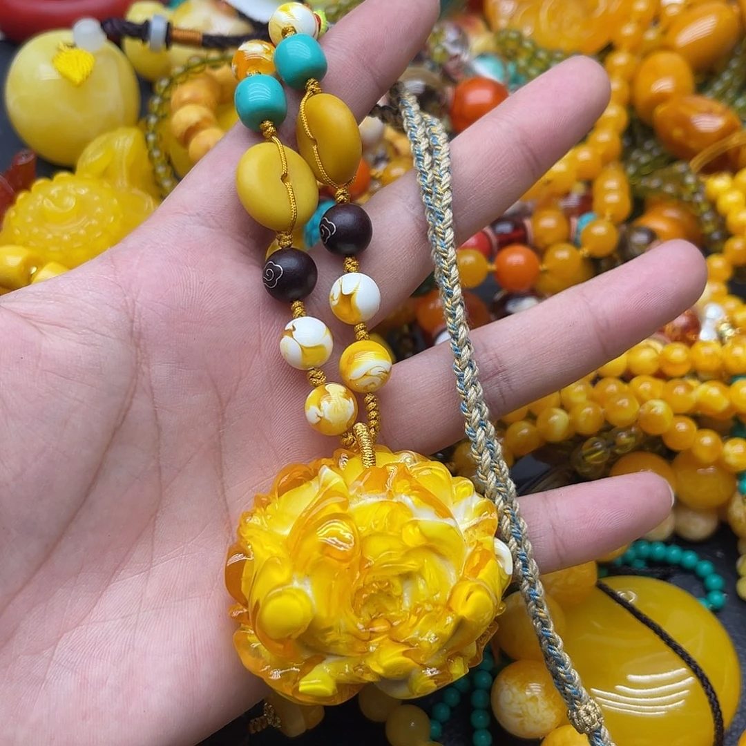 花开富贵牡丹花吊坠