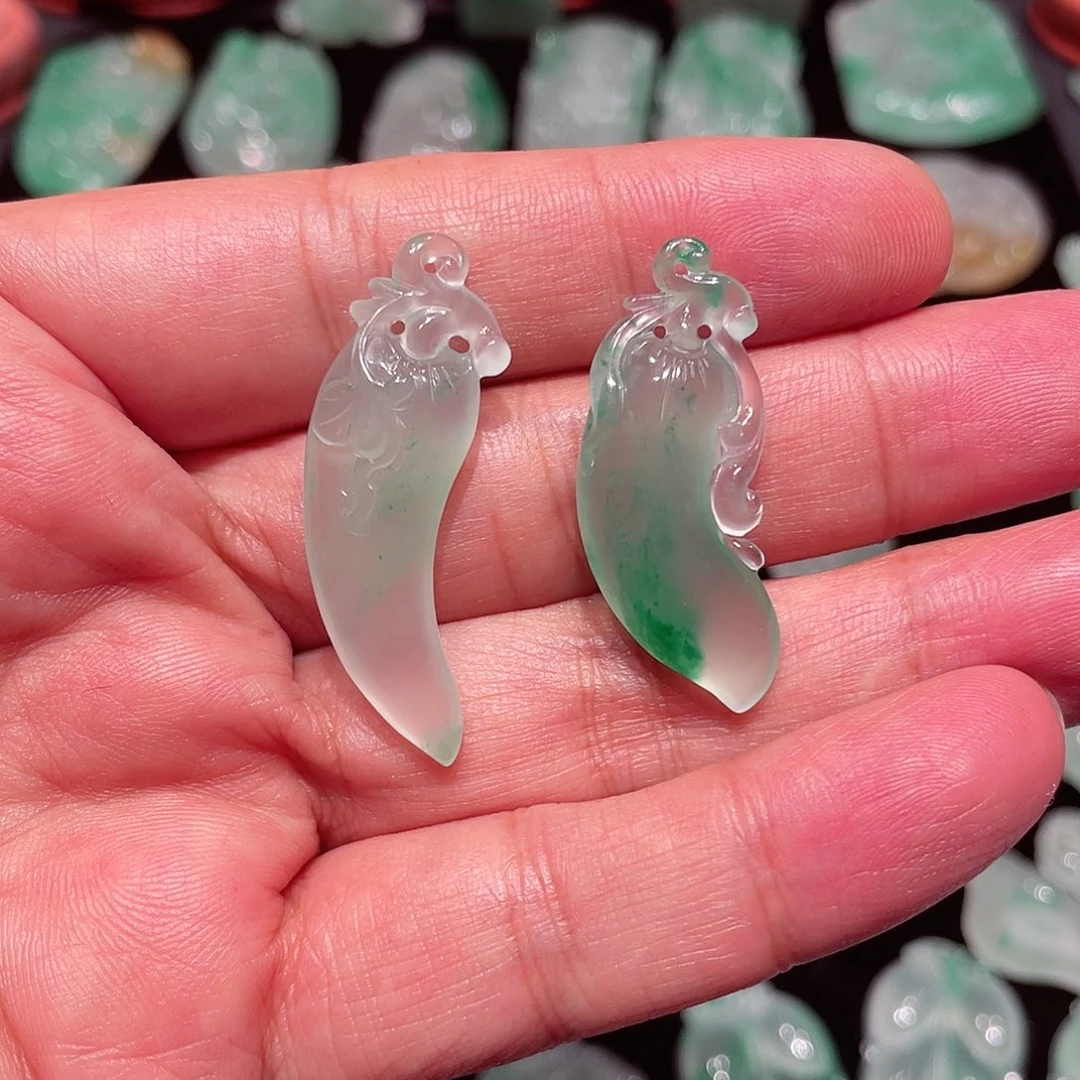 福****石英质玉（非洲翠）未镶嵌吊坠(不含链)