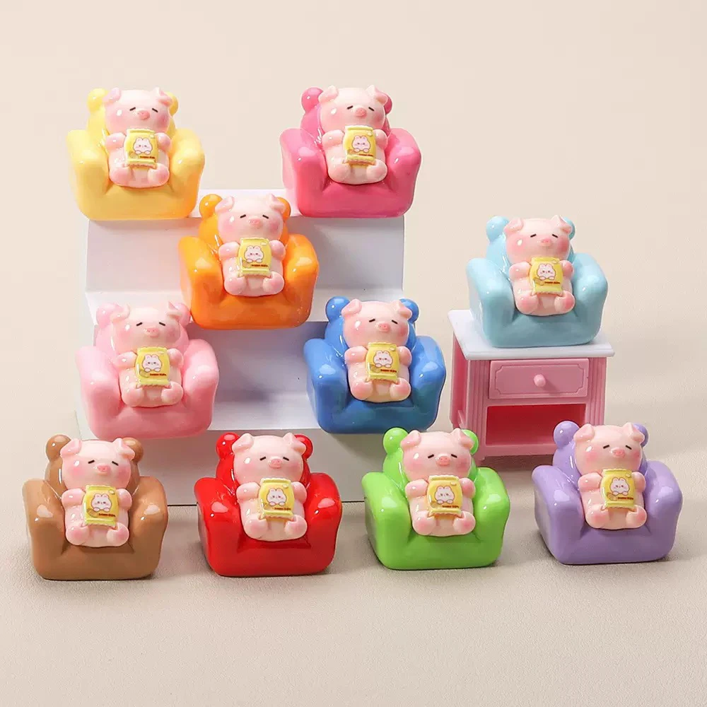 【许愿+对碰+九宫格】沙发薯片小猪diy饰品树脂车载桌面小摆件