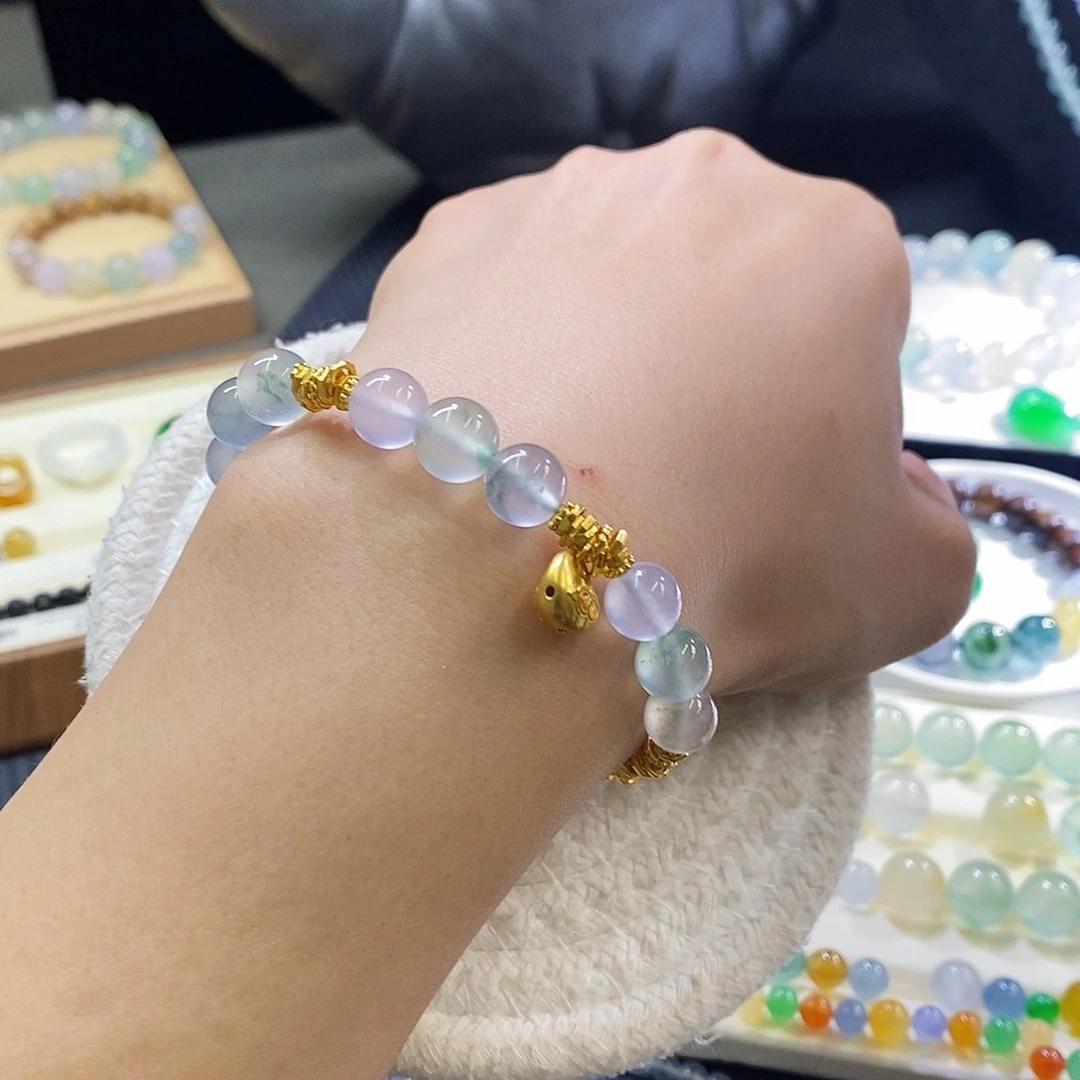 未镶嵌挂件翡翠盘缠手链