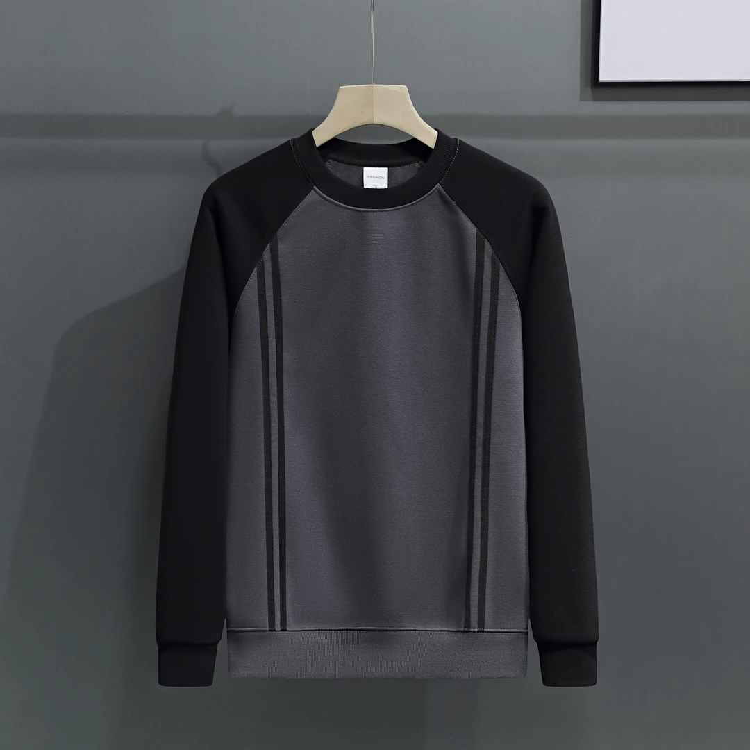 99冬【双煞】加绒加厚线条感拼接高级感情侣款卫衣简约时尚Z-69924