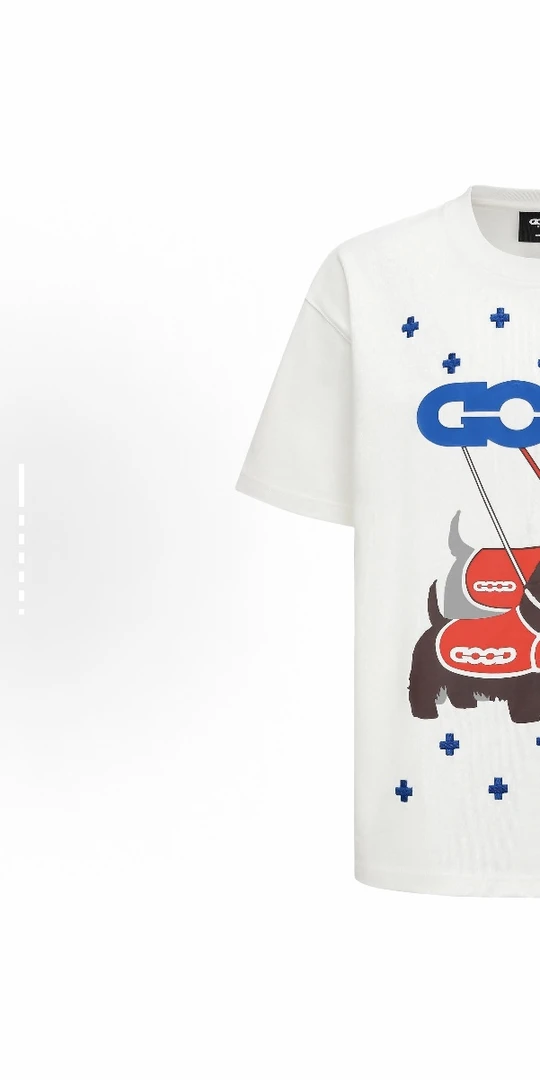 G52何包鼓鼓工作室 雪纳瑞十字榻榻米 轻奢时尚高级感印花短袖T恤