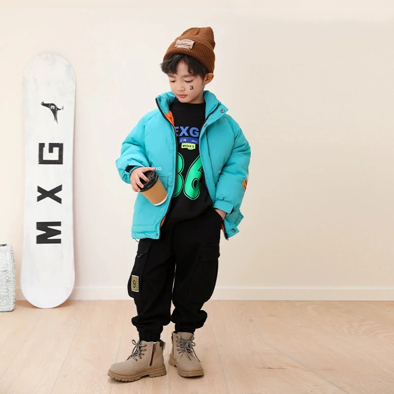 米西果男童棉服冬季2024新款加厚儿童棉衣冬装潮外套