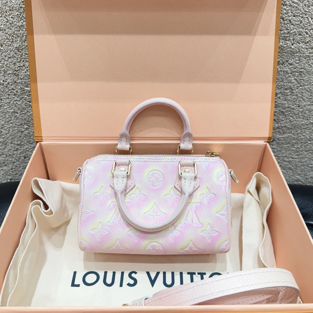99新 LouisVuitton/路易威登 Speedy20 炫彩渐变粉色纯皮芯片款
