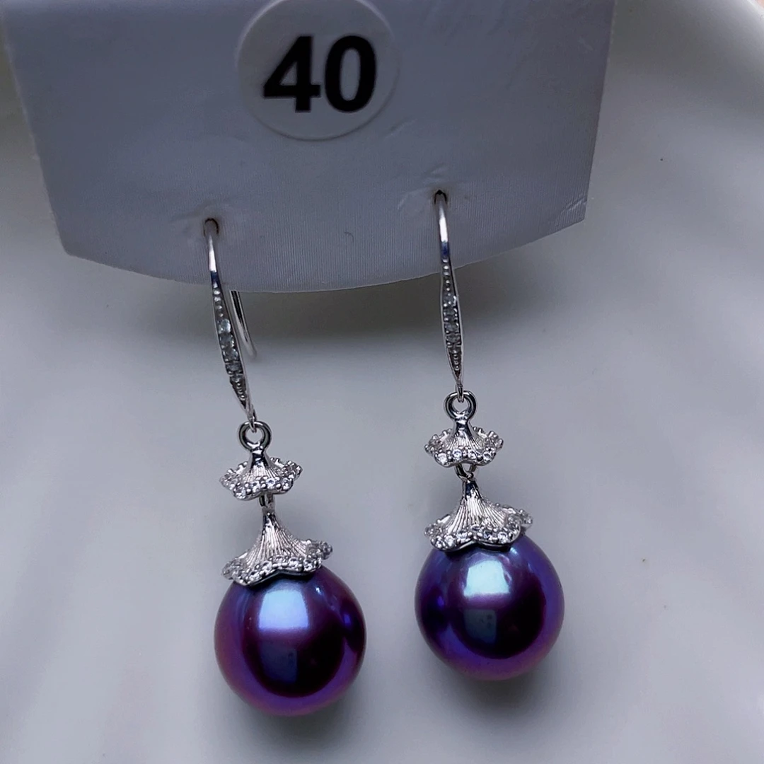 淡水珍珠耳饰银S925镶嵌田****