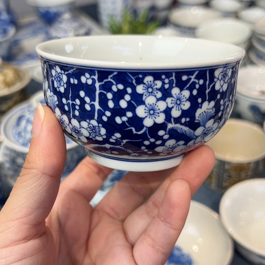 青花冰梅炉式微瑕