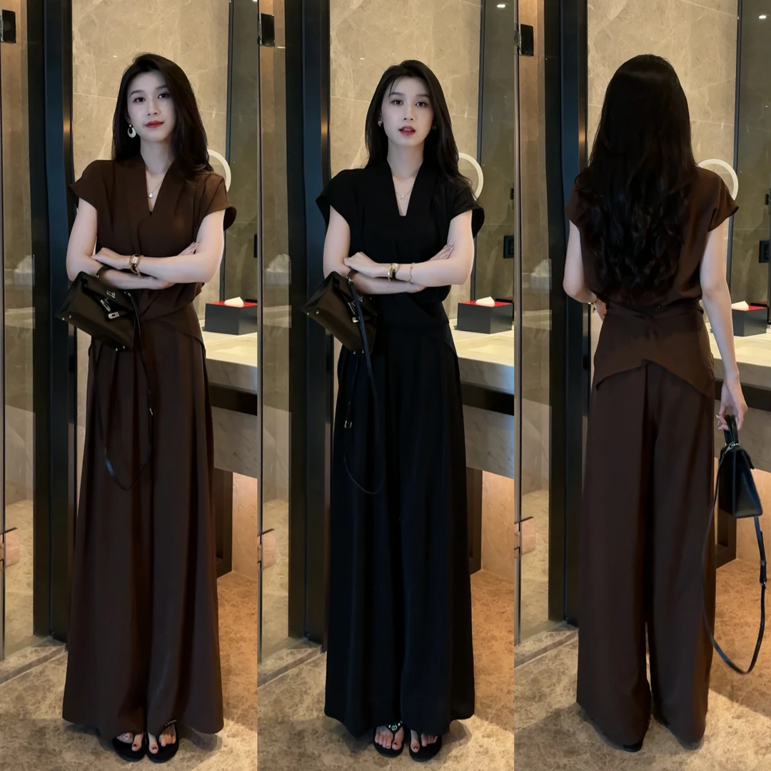 夏季新款设计师高级气质清凉舒适显瘦休闲两件套时尚