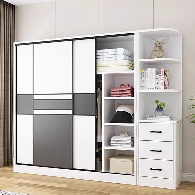 衣柜家用卧室简易组装推拉门出租房现代简约卧室衣橱子北欧经济型