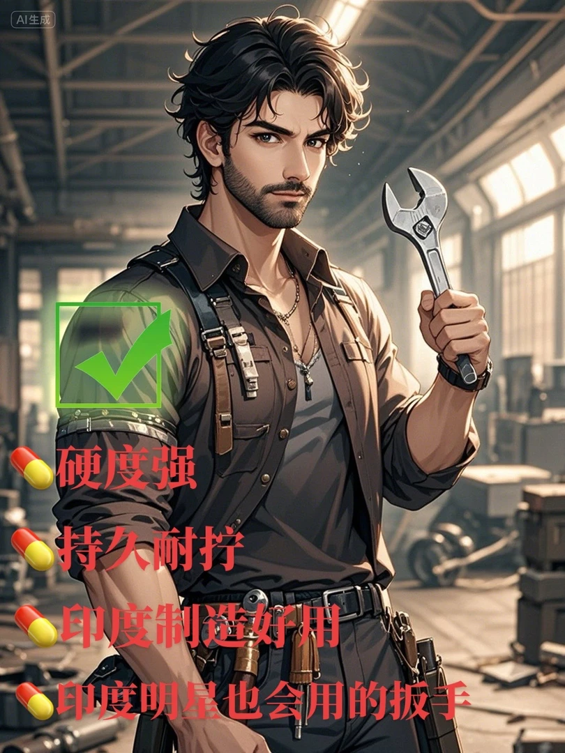 动漫钨钢大扳手双效两用，硬度强持久耐拧，可拧30分钟不变形ES601