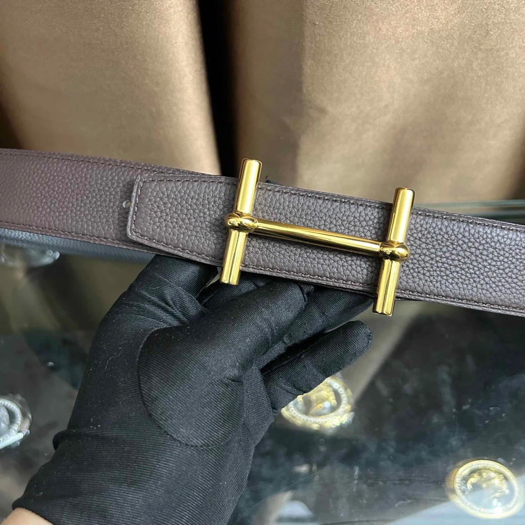 新款男女通用高档皮带休闲工字扣H扣牛皮腰带青中年商务情侣韩潮