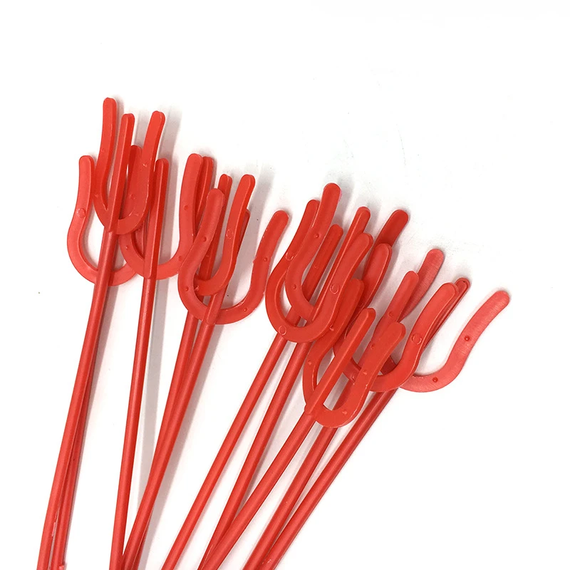 【花姿材】加长三叉花插长款鱼叉贺卡夹花束卡片长插杆批发红色