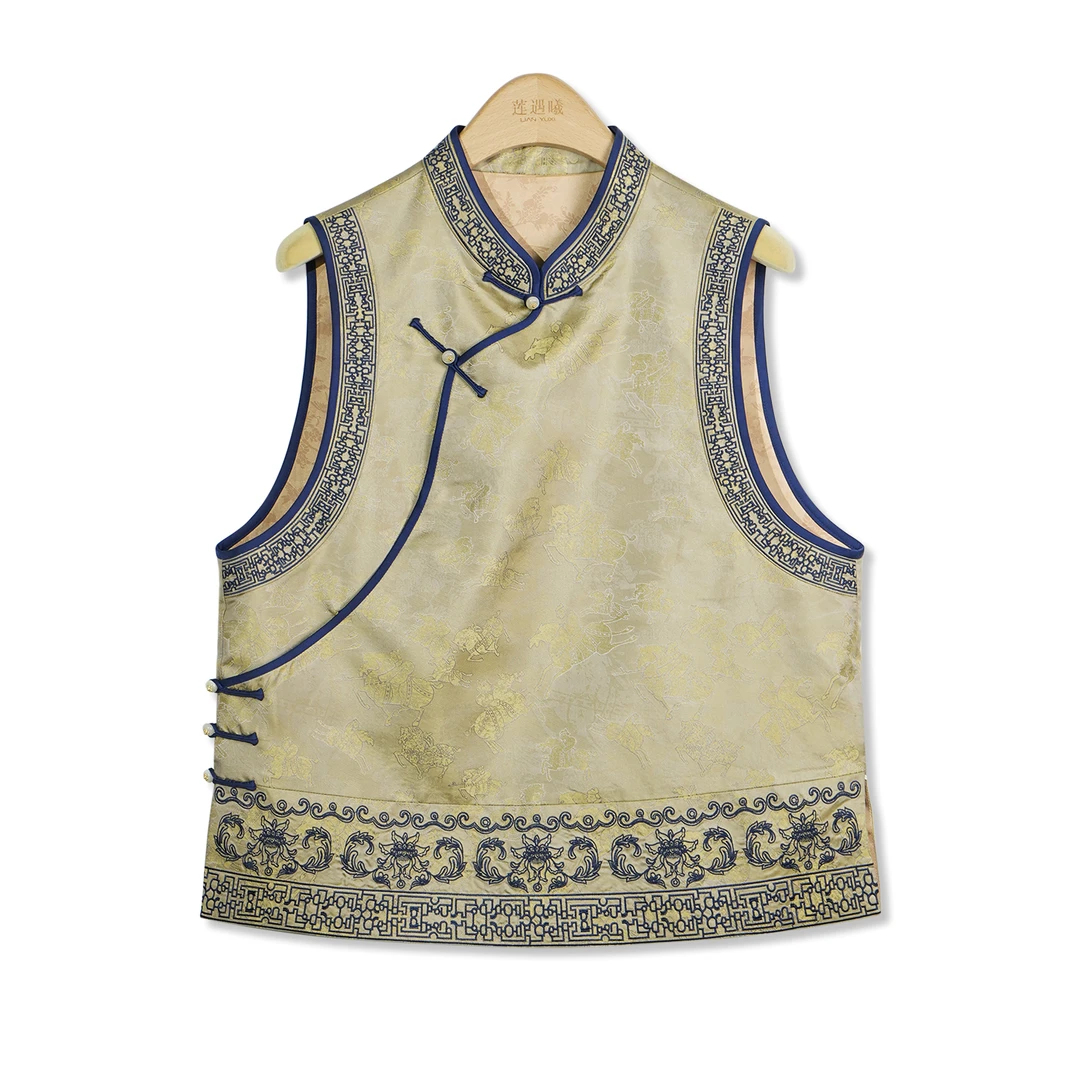 马上封侯宋锦绣花马甲 新中式国风女装25262