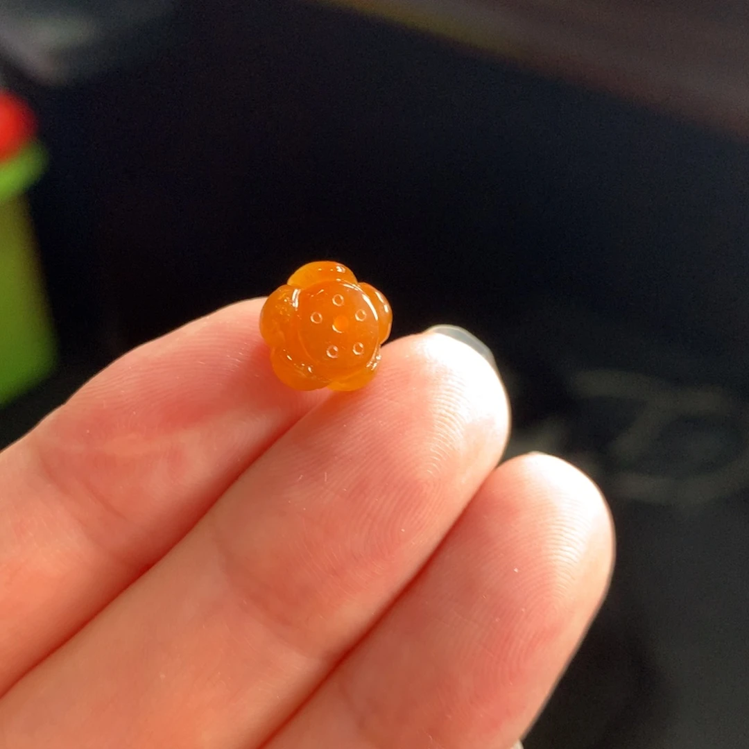 翡翠未镶嵌颈饰翡翠冰胶底浓色爱马仕橙莲蓬