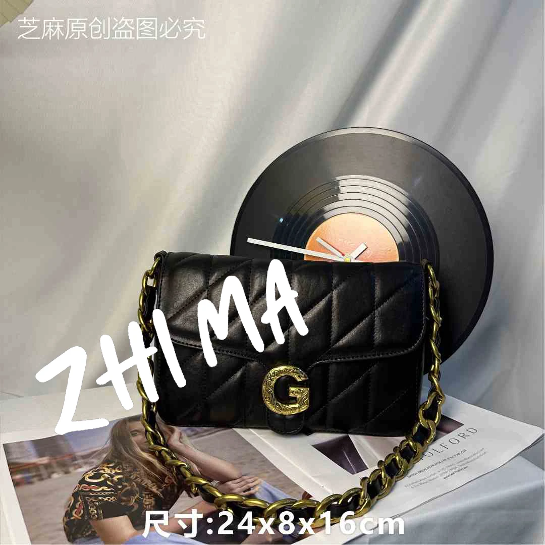 芝麻集】QYX-98122-黑色休闲时尚百搭腋下女包