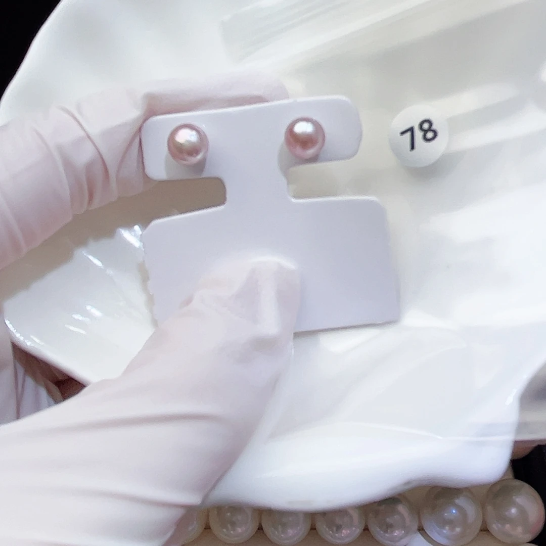 念***时淡水珍珠耳饰银S925镶嵌