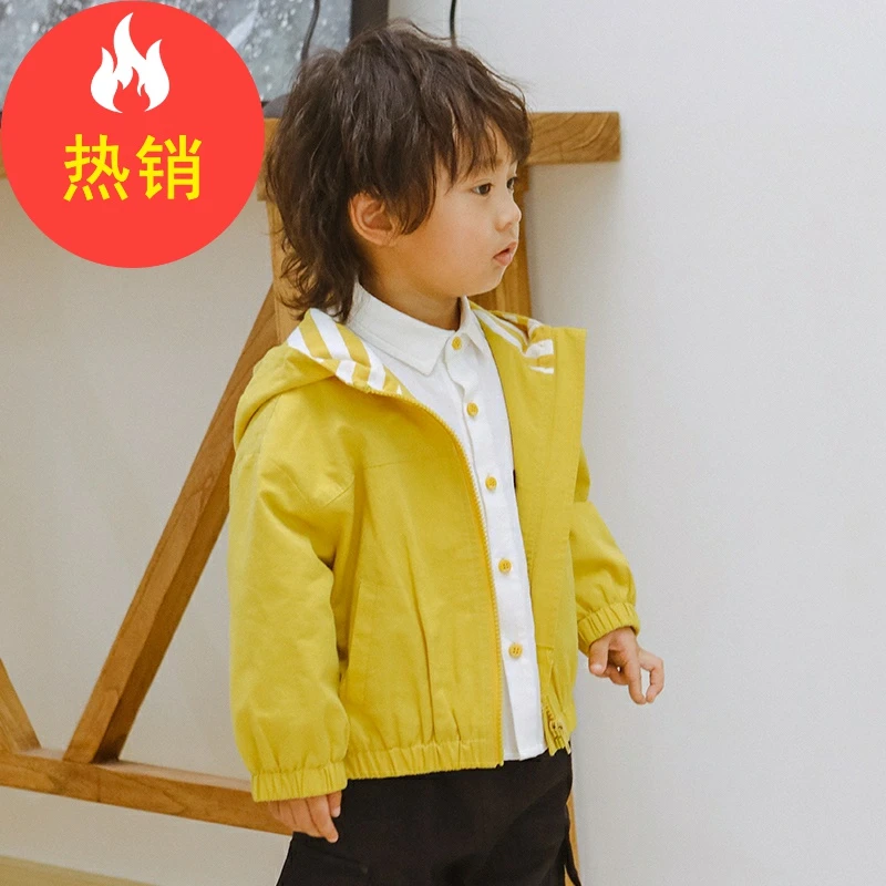 品牌新品韩范男童秋装款外套韩版洋气连帽卫衣儿童休闲XBW35454