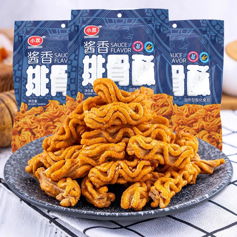 【5袋】酱香排骨酥袋装70g休闲食品比萨卷酥脆膨化追剧办公室小零食