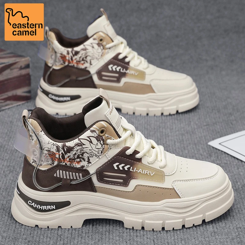 东方骆驼工装鞋男2025新款秋季厚底高帮马丁靴百搭潮流运动休闲鞋