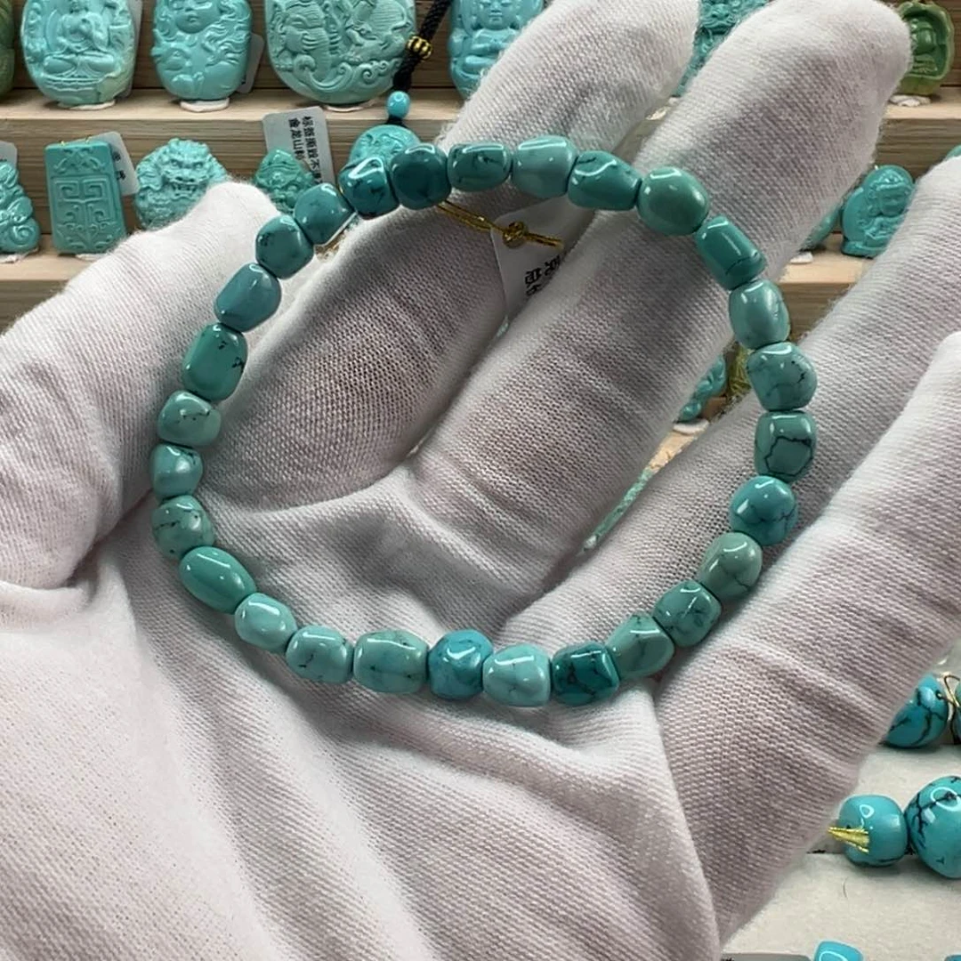 未镶嵌绿松石随形手串6.3mm