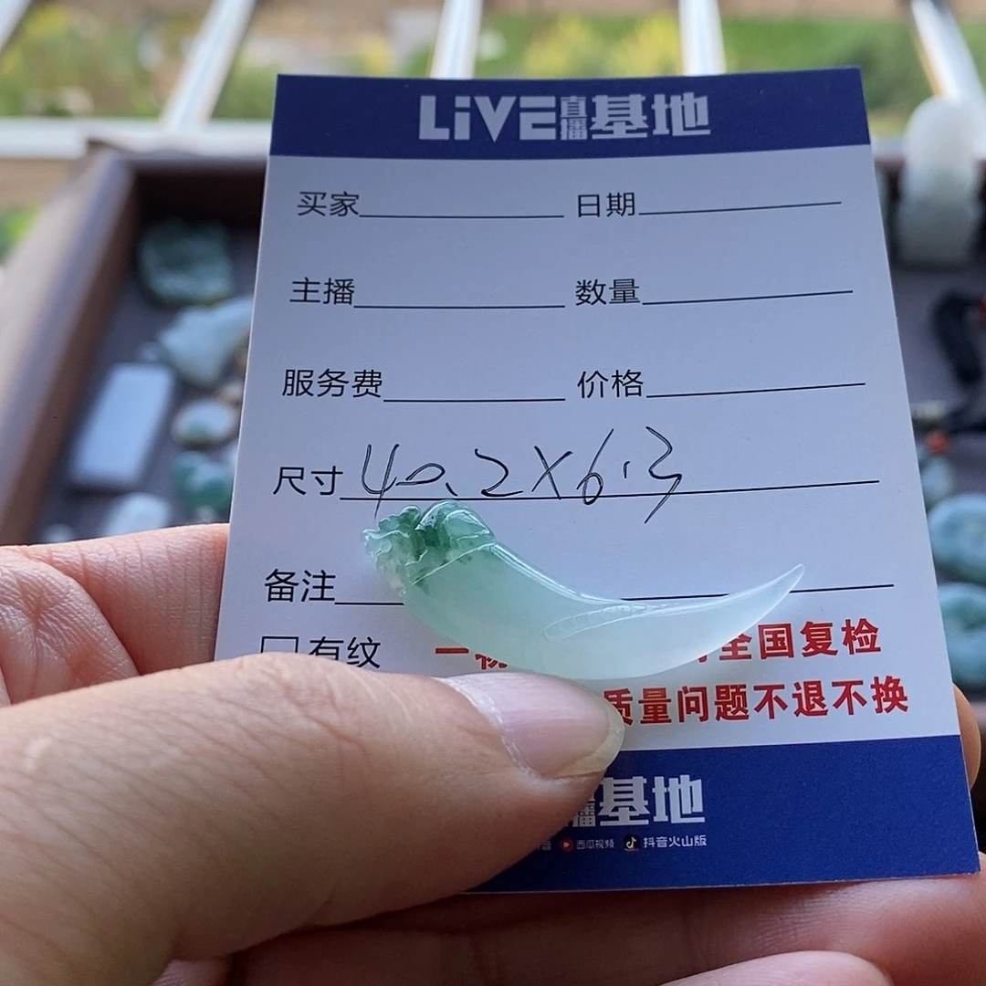 心***尘翡翠未镶嵌颈饰龙牙