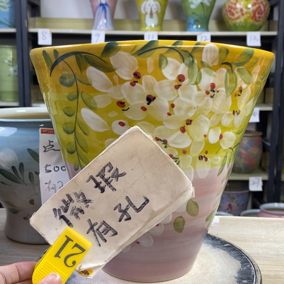 景德镇手工手绘陶瓷花盆