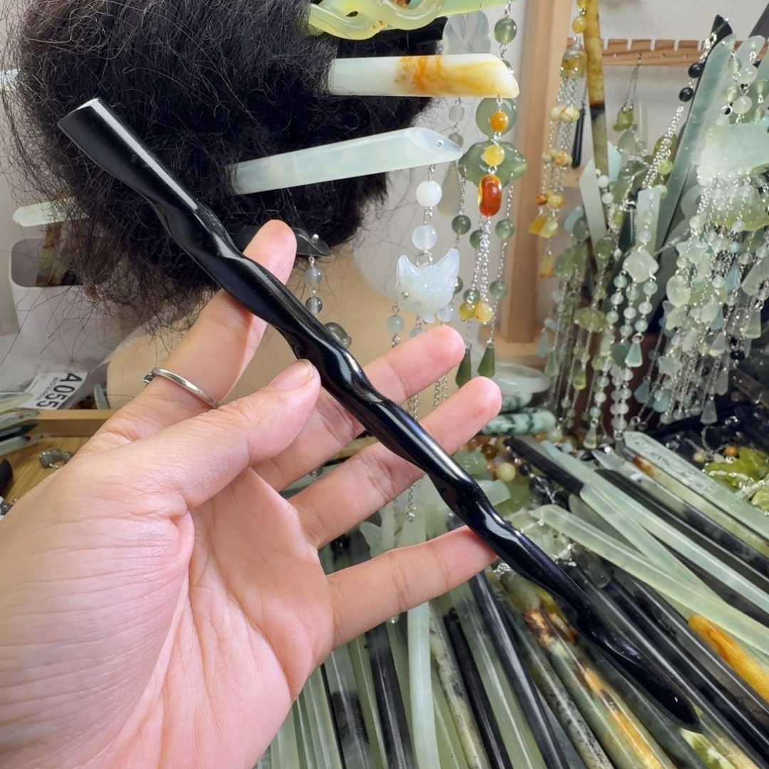蛇纹石玉合金发饰