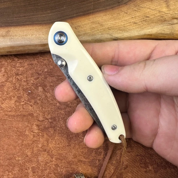 大马士革钢多功能户外便携折叠小刀瓜果刀