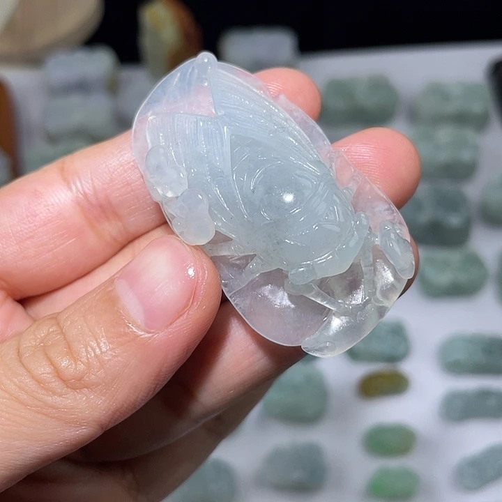 翡翠未镶嵌颈饰26蝉