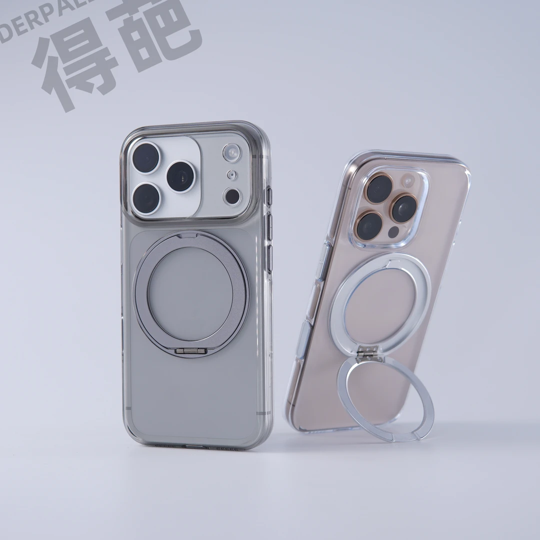 得葩包拍摄键透明旋转磁吸支架苹果17promax手机壳iphone16/15