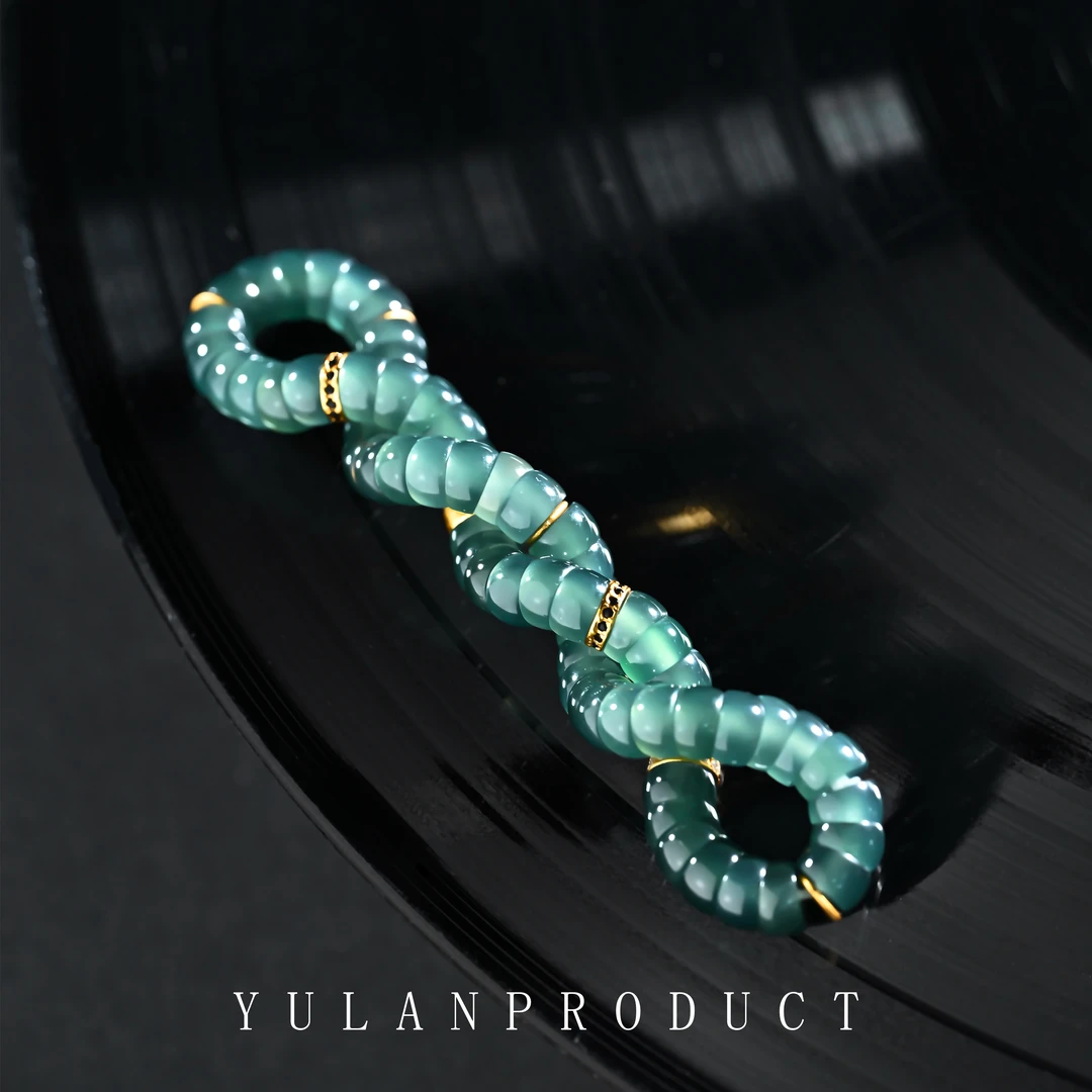 钰澜文玩钰翡系列「冰魄·凝光-大肠」冰为骨-光为魂-翡翠6mm