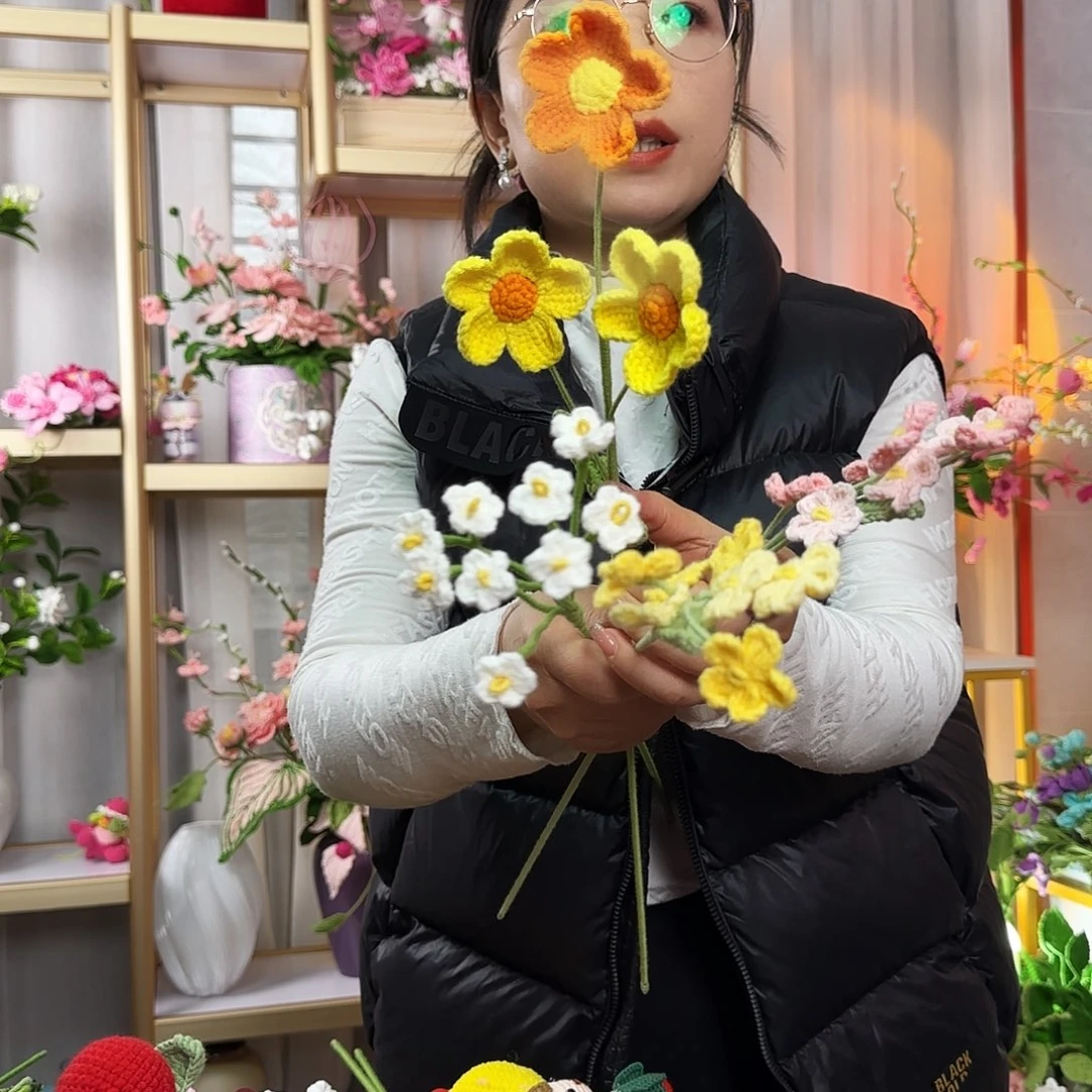 纯手工钩织钩织花束
