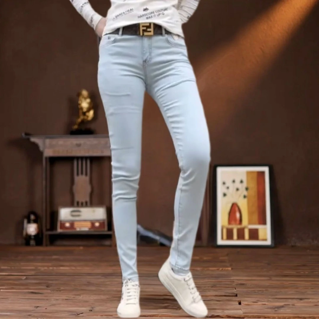 马赛克新款棋盘牛仔裤潮牌宽松直筒美式格子裤子高街筒裤