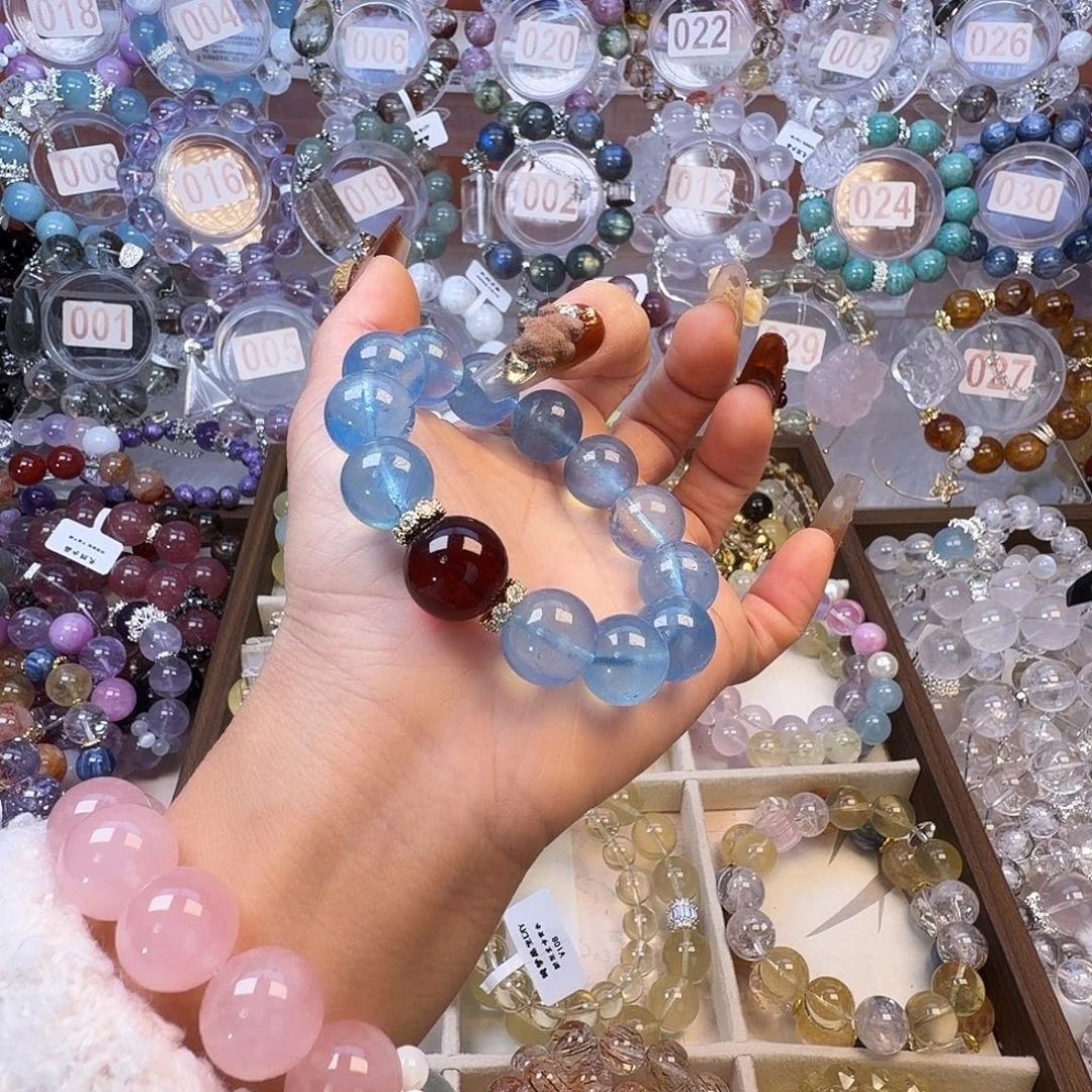 ❁***晴水晶手链合金海蓝宝