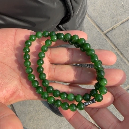 和田玉颈饰未镶嵌卡8俄罗斯红皮老料