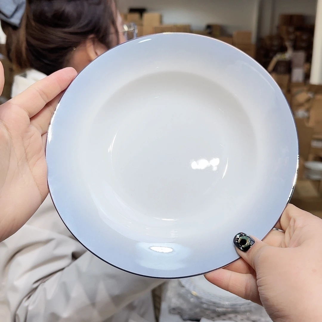 骨瓷高骨8英寸汤盘20*3.5cm一2个