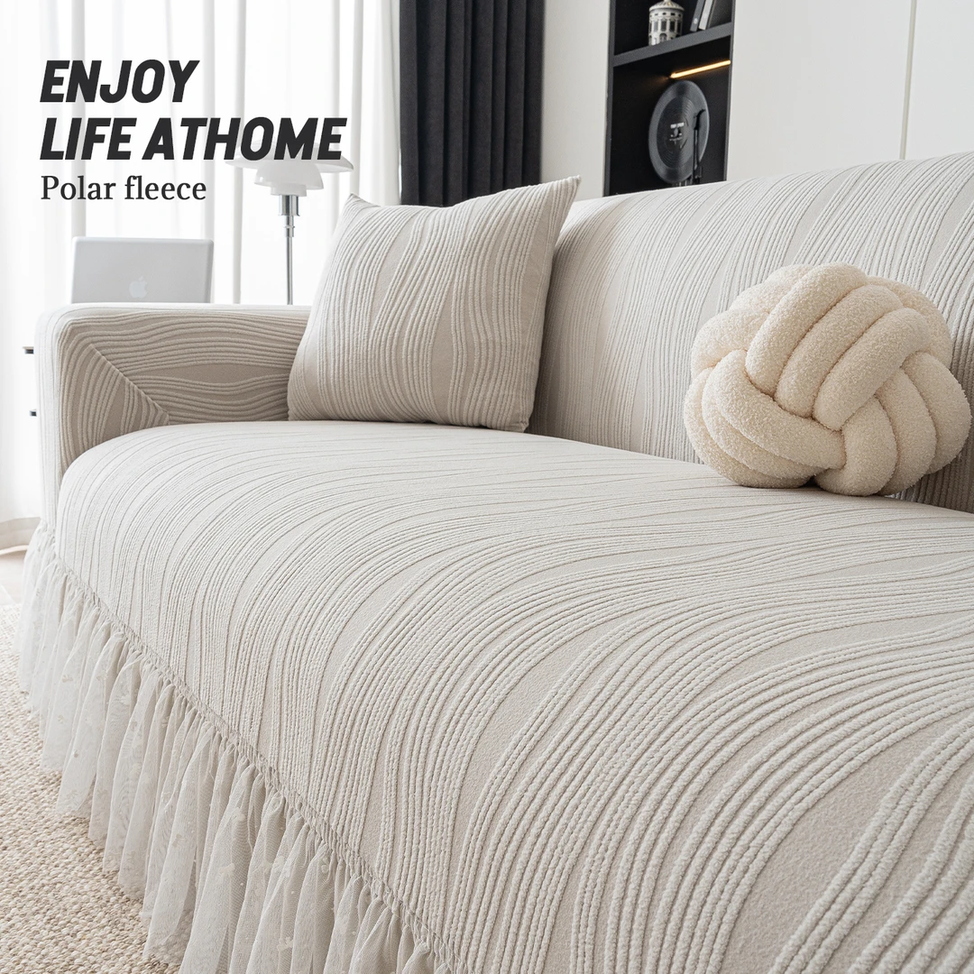 (裙边山川沙发套)现代简约新款沙发套全包裙边防滑防猫抓沙发套罩