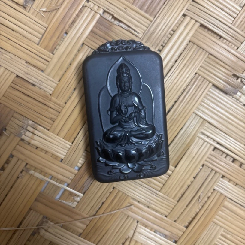 【鹏毅】直播精选和田玉墨玉观音牌